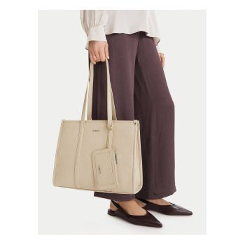 Geanta tote -  bej - One Size INTL - material sintetic - design elegant