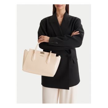 Geanta tote  bej - One Size INTL - material sintetic - format B5