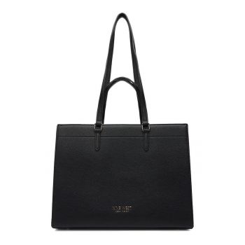 Geanta tote  neagra - dimensiune unica - cu saszeta detasabila.