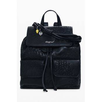 Rucsac cu detalii in relief - Negru