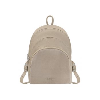 Rucsac din piele si piele intoarsa - Bej