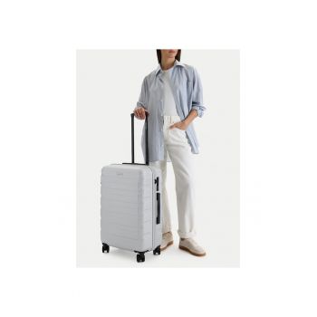 Troler  mediu - plastic - argintiu - 4 roti - One Size INTL