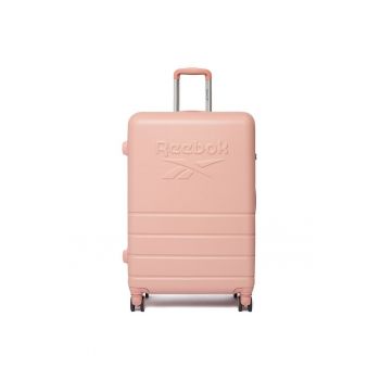 Troler  roz - plastic - 4 roti - TSA - One Size INTL