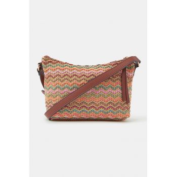 Geamta crossbody in dungi din rafie - Multicolor