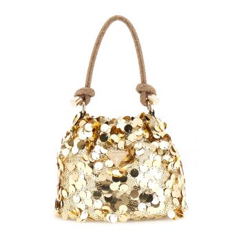 Geanta bucket cu paiete Holiday Shine - Auriu