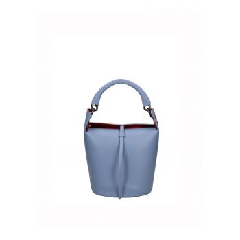 Geanta bucket din piele cu etui detasabil - Albastru deschis