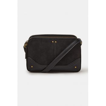 Geanta crossbody cu 2 compartimente - Negru