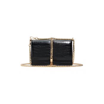 Geanta crossbody cu bareta din lant Lilitha - Negru