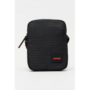 Geanta crossbody cu logo Ethon - Negru