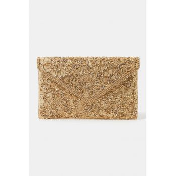 Geanta crossbody cu paiete - Auriu