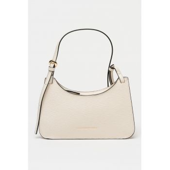 Geanta crossbody de piele ecologica - Alb murdar