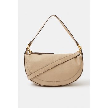 Geanta crossbody de piele ecologica cu aspect in degrade - Maro nisip