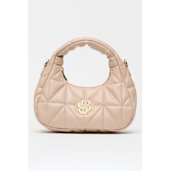 Geanta crossbody de piele ecologica matlasata Icon - Bej
