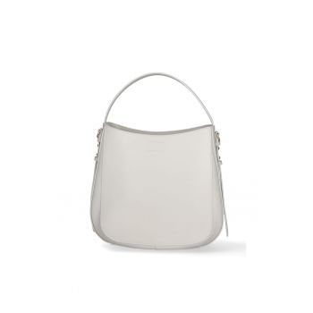Geanta crossbody de piele - Gri deschis