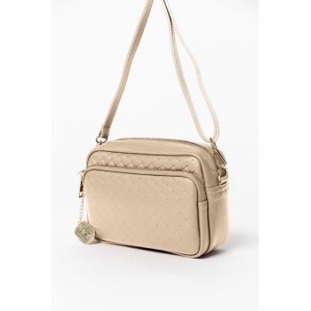 Geanta crossbody de piele Tabita - Bej sampanie