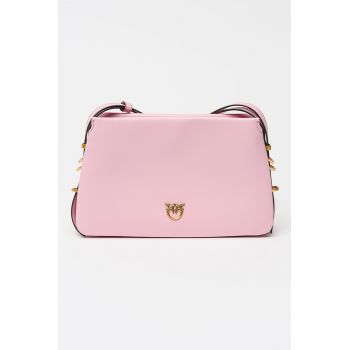 Geanta crossbody de piele Triplet Mini - Roz bombon/Auriu antichizat