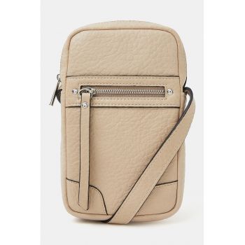 Geanta crossbody din piele ecologica - Bej