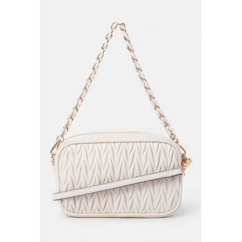 Geanta crossbody din piele ecologica - Crem