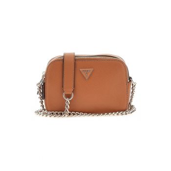 Geanta crossbody din piele ecologica cu doua compartimente Noelle - Maro scortisoara