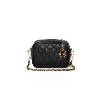 Geanta crossbody matlasata din piele Cartesio - Negru