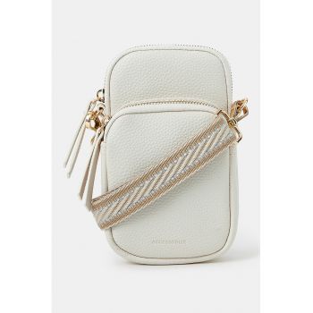 Geanta crossbody pentru telefon din piele ecologica - Crem