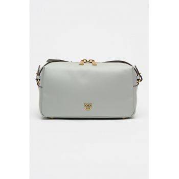 Geanta crossbody uni de piele - Gri antichizat