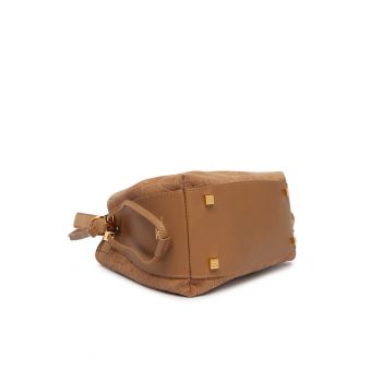 Geanta dama -  bej - piele naturala - One Size INTL