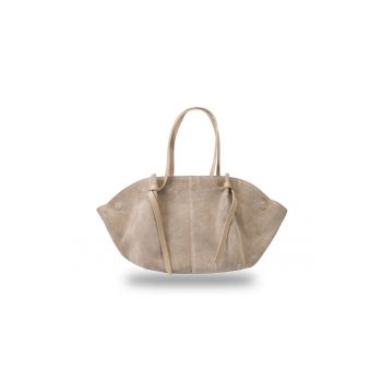 Geanta dama din piele naturala taupe deschis Alice