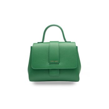 Geanta dama din piele naturala verde Ranya