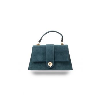 Geanta dama din piele naturala verde Verona