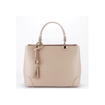 Geanta de talie mare din piele naturala M9 - Nude - 24x31x11