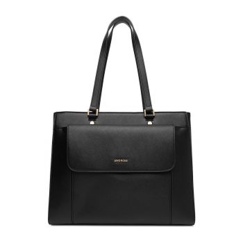Geanta shopper -  neagra - dimensiune A4 - material sintetic