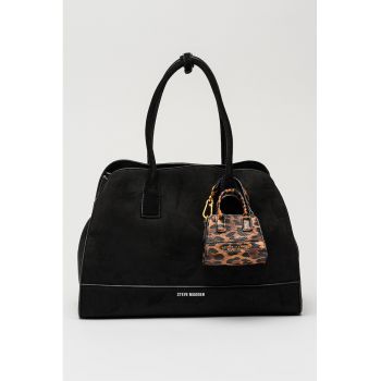 Geanta shopper uni cu talisman detasabill - Negru