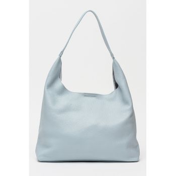 Geanta shopper uni de piele cu etui detasabil - Albastru deschis