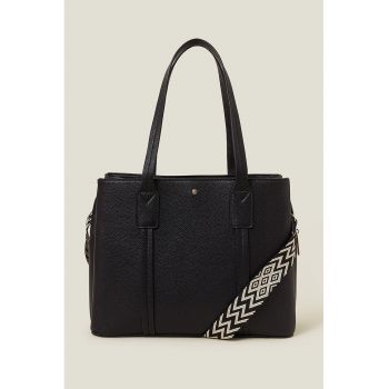 Geanta tote de piele ecologica - Negru