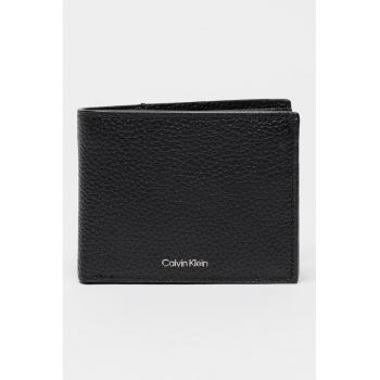 Portofel pliabil de piele cu protectie RFID - Negru