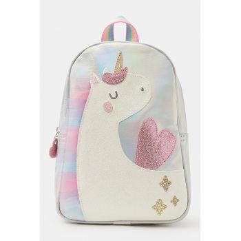 Rucsac cu design unicorn - Roz/Argintiu