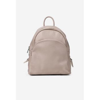 Rucsac dama bej confectionat din piele naturala