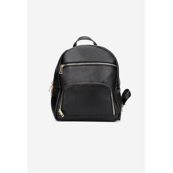 Rucsac dama negru din piele texturata