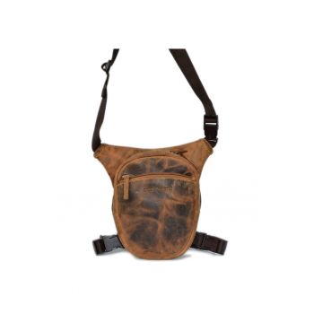 Borseta unisex piele naturala maro antichizat 26 x 24 cm - Vintage Biker -  Maro antichizat