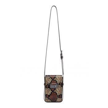 Etui de piele cu animal print si bareta ajustabila - Multicolor