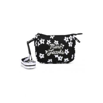 Geanta crossbody cu imprimeu floral - Alb/Negru