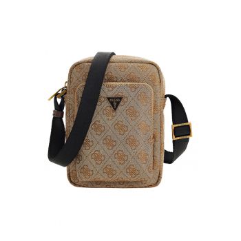 Geanta crossbody cu imprimeu logo Vezzola - Maro/Bej