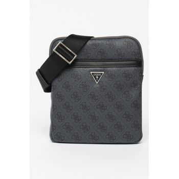 Geanta crossbody cu monograma Vezzola - Gri cenusiu/Gri inchis