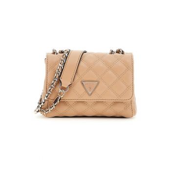 Geanta crossbody de piele ecologica cu aspect matlasat Spark - Maro camel