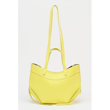 Geanta crossbody din piele - Galben
