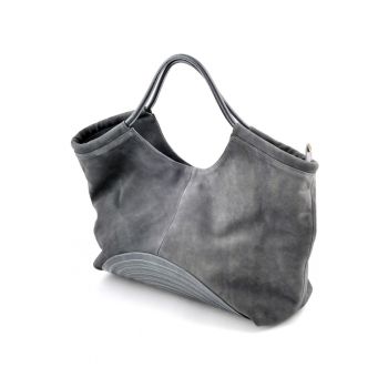 Geanta dama Flow -  piele naturala - gri