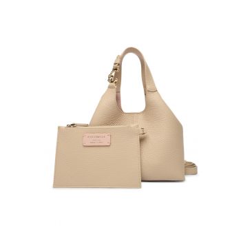 Geanta dama -  piele naturala - bej - One Size INTL