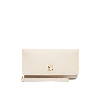 Geanta dama -  piele naturala - bej - One Size INTL - cu manere detasabile - loc pentru 4 carduri