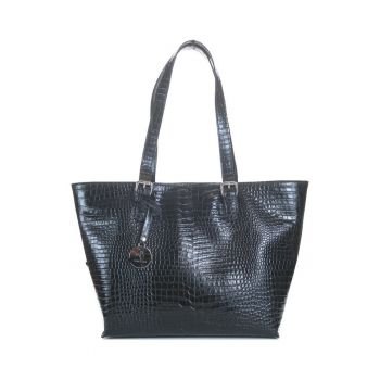 Geanta Dama Yvette Piele naturala -  croco negru